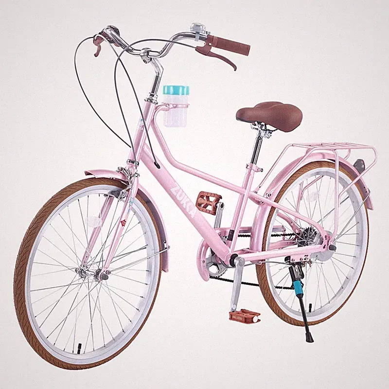 24" City Bike 6 Speed Commuter Bicycle with Rear Rack & Cup Holder for Women