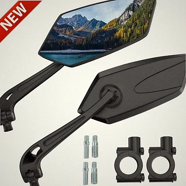 2X Cycling Bike Handlebar Mirror 22-25mm For Mountain Road Bike E-Bike Scooter