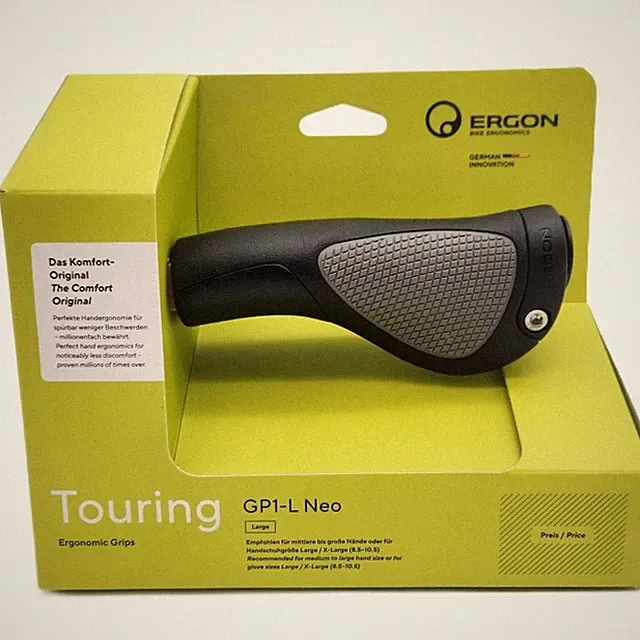 Ergon GP1-L NEO Large Ergo Handlebar Bike Grips MTB / Hybrid / Commuter - Black