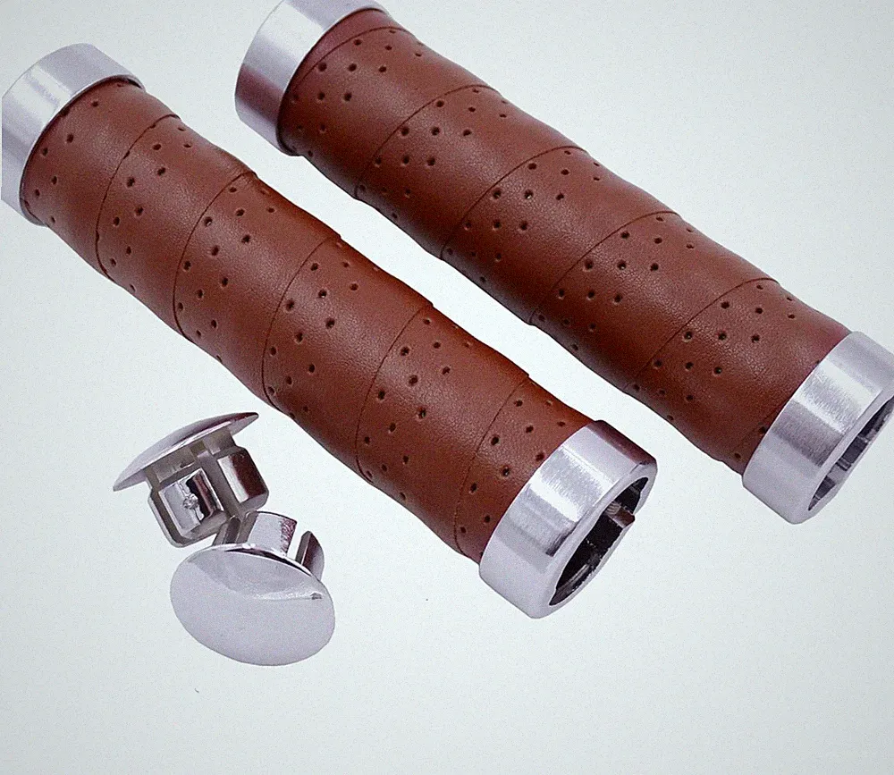 Ergonomic Design Leather Handlebar Grip for Bicycle/Fixed Gear/Mountain/Folding