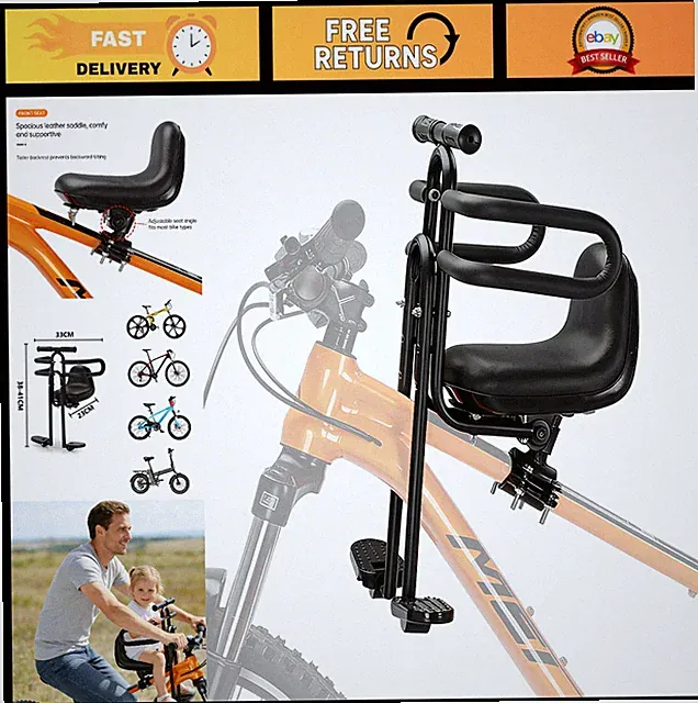 Front-Mounted Bike Child Seat for Toddlers 2-5 Years – Adjustable, Universal Fit