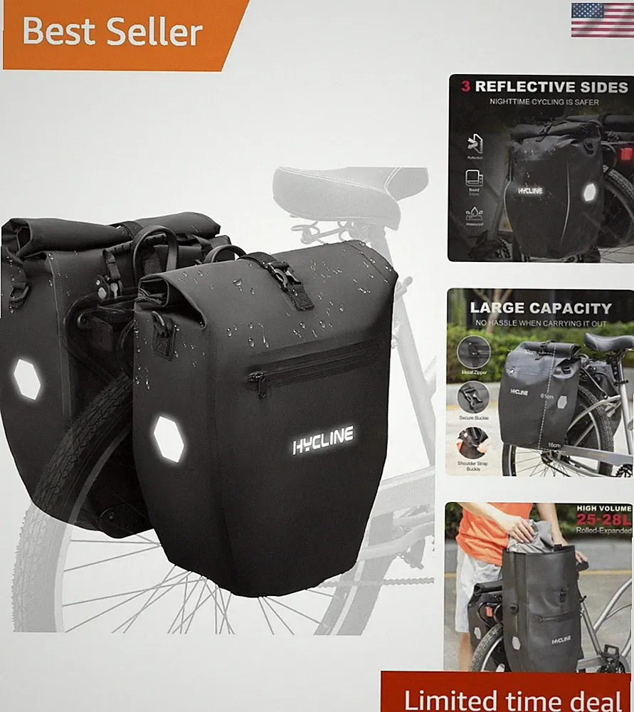 Large Capacity 28L Waterproof Pannier Bags - Ideal for Commuting and Touring