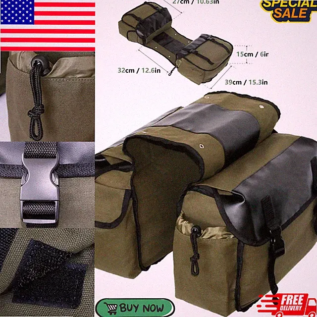 Large Capacity Bike Saddle Rear Rack Bag Bicycle Panniers for Grocery Shopping