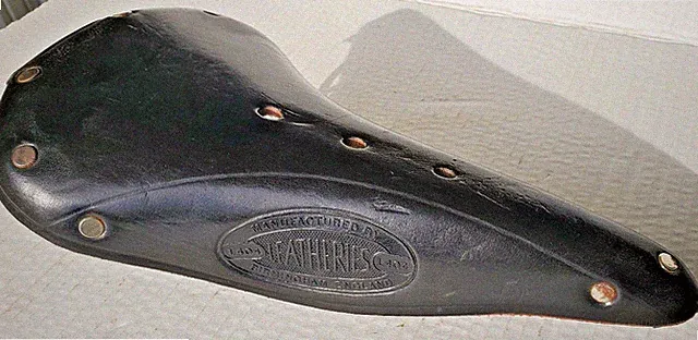 NOS Leatheries Leather Bicycle Saddle Seat Brooks Raleigh Hercules Schwinn Vtg