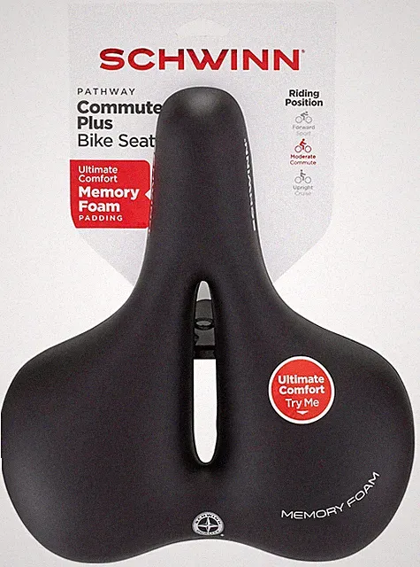 SCHWINN PATHWAY COMMUTER PLUS MEMORY FOAM MID-WIDTH BIKE SEAT - NEW UNOPENED