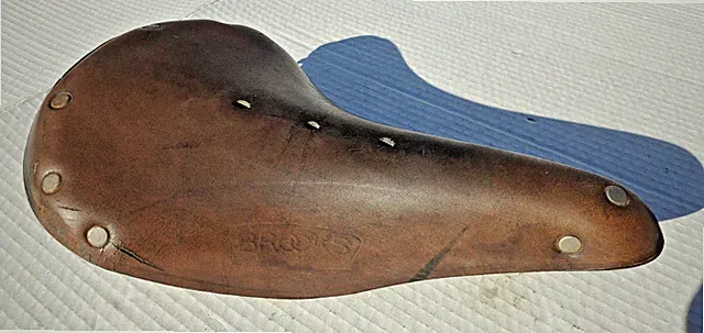 Vtg Brooks B15 Champion Leather Bicycle Saddle Seat Schwinn Peugeot Motobecane