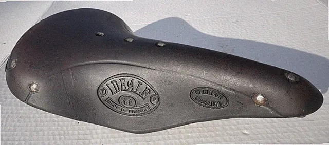 Vtg Ideale TD 41 Leather Bicycle Saddle Seat Schwinn Peugeot Motobecane Raleigh