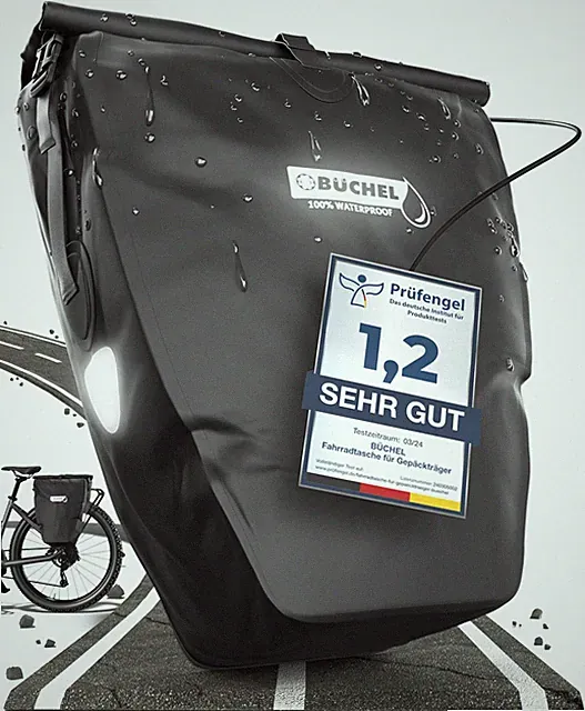 Waterproof 26L Bike Pannier Rack Bag for Groceries, Touring, Commuting